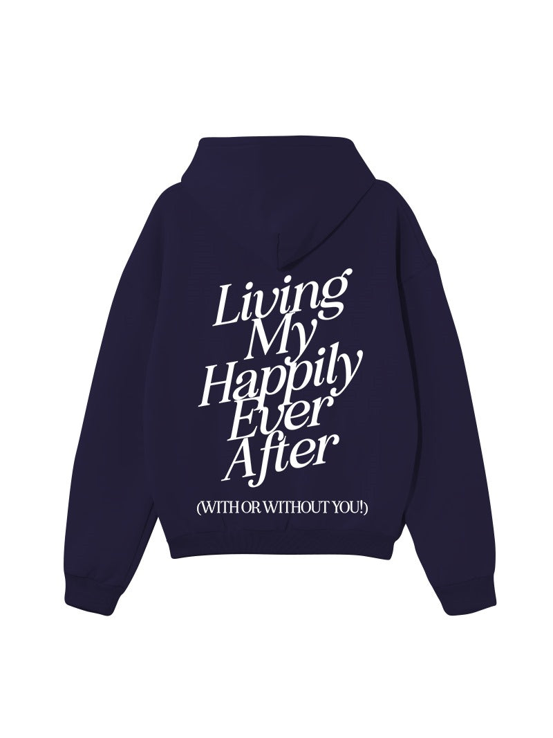 HAPPILY EVER AFTER OVERSIZED ZIPUP NAVY BLUE No Prince Charming