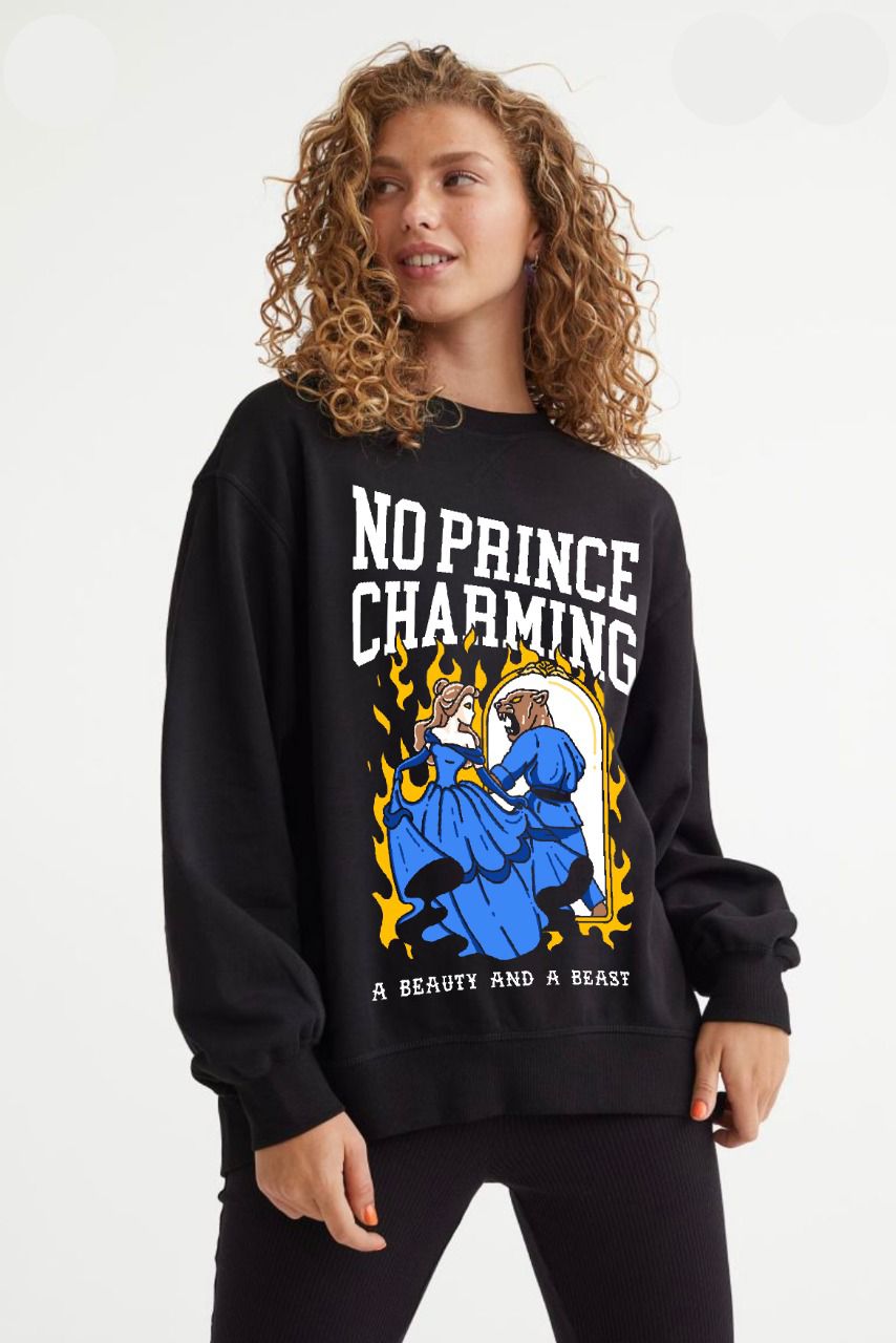 BEAUTY BEAST CREWNECK BLACK No Prince Charming